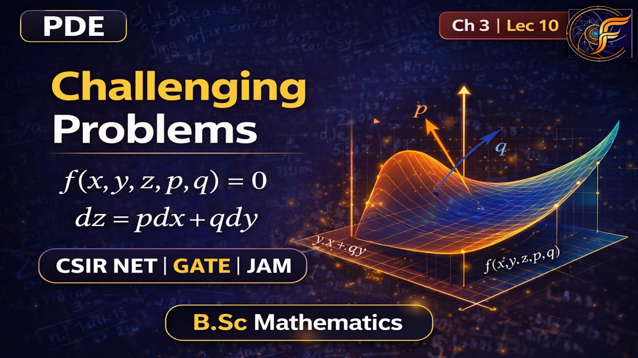 Lecture 10: Charpit's Method for Non-linear PDE: Part 2 | BSc Maths in Hindi