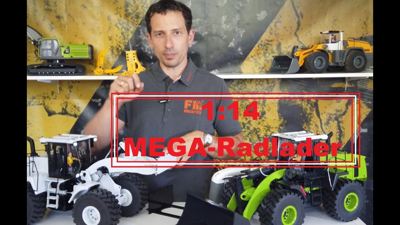 Fm-electrics 1/14 MEGA Wheelloader Vergleich! Hydraulischer Radlader gewaltige Kraft !
