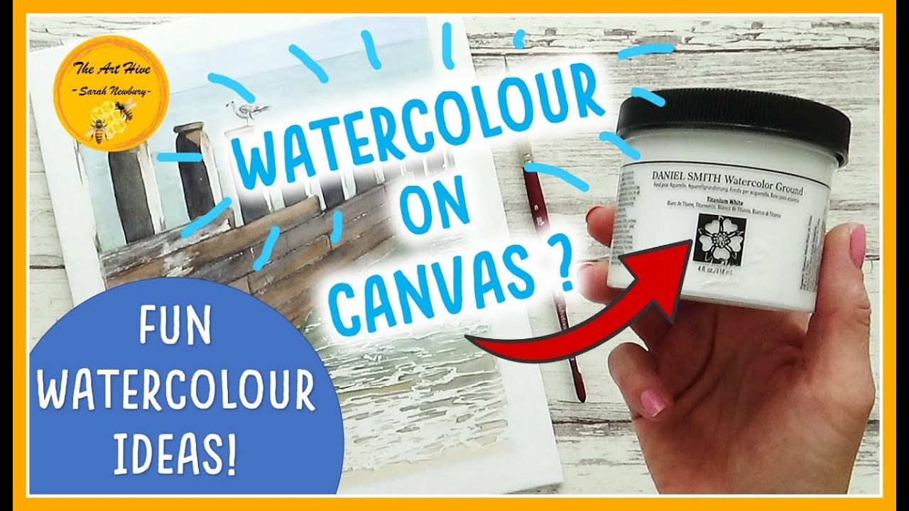 How to PAINT WATERCOLOUR on CANVAS | seascape painting, TECHNIQUES and FUN project IDEAS