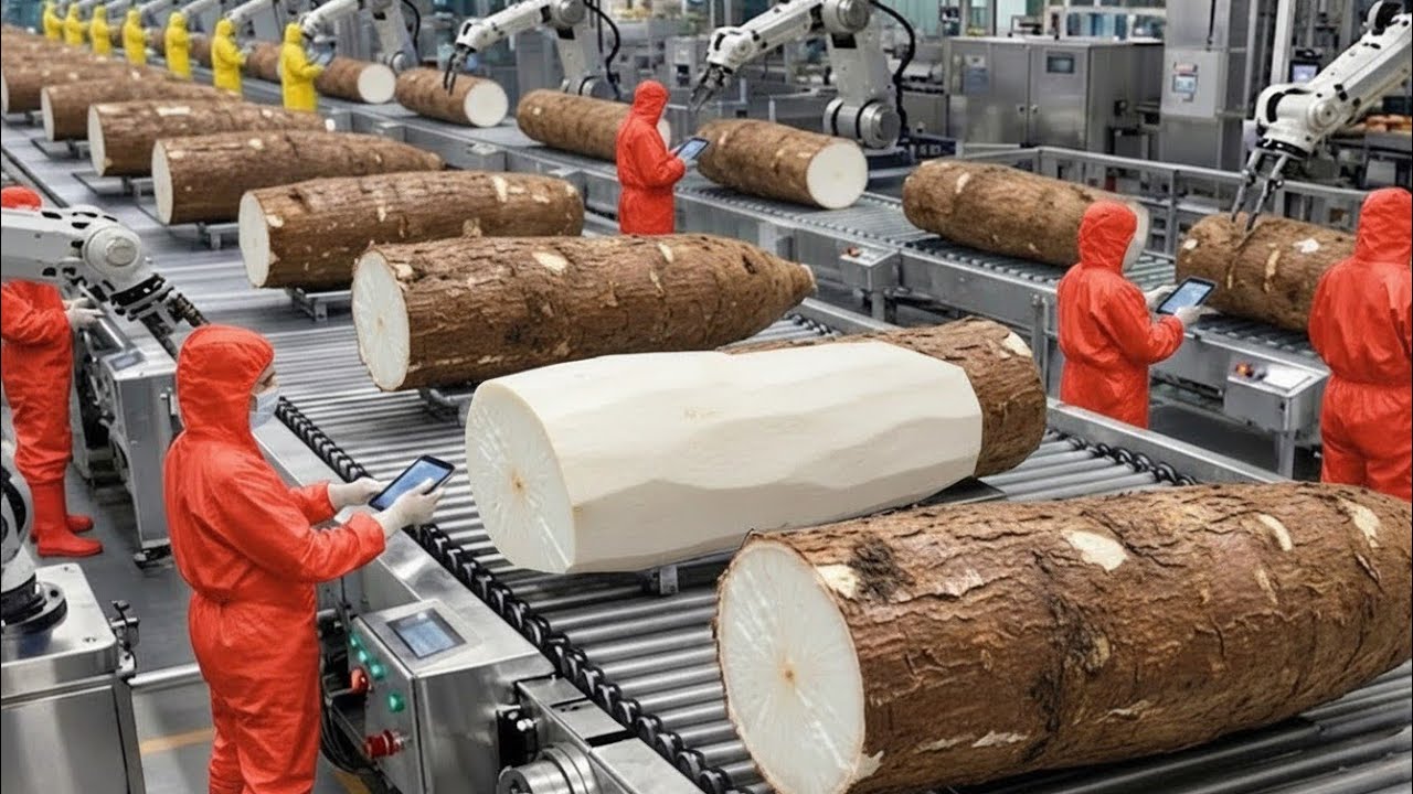 Inside the Factory: United States Giant Cassava Processing Line (Full Industrial Process)