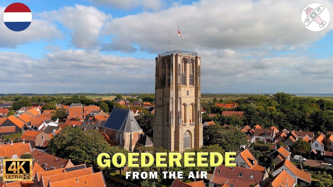 GOEDEREEDE │ NEDERLAND. Molen De Windvang en Torenmuseum Goedereede. Cinematic 4K aerial views.