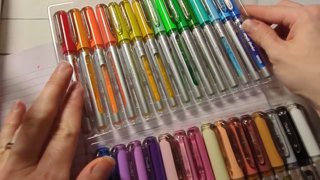 Color Swatching JusArt Acrylic Paint Pens ASMR
