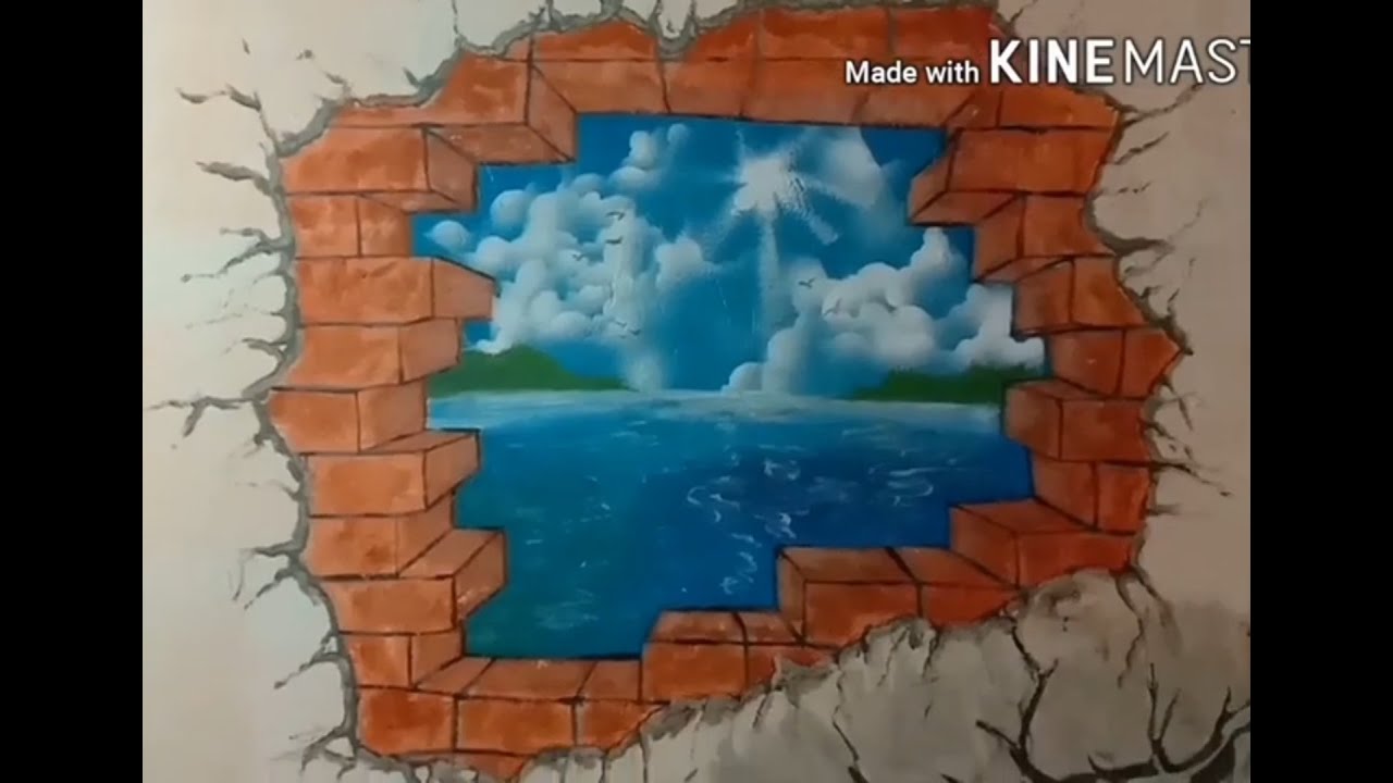 PAINTING 3D HOLIDAYS // CARA MELUKIS DINDING BATA BOLONG 3D DI DINDING