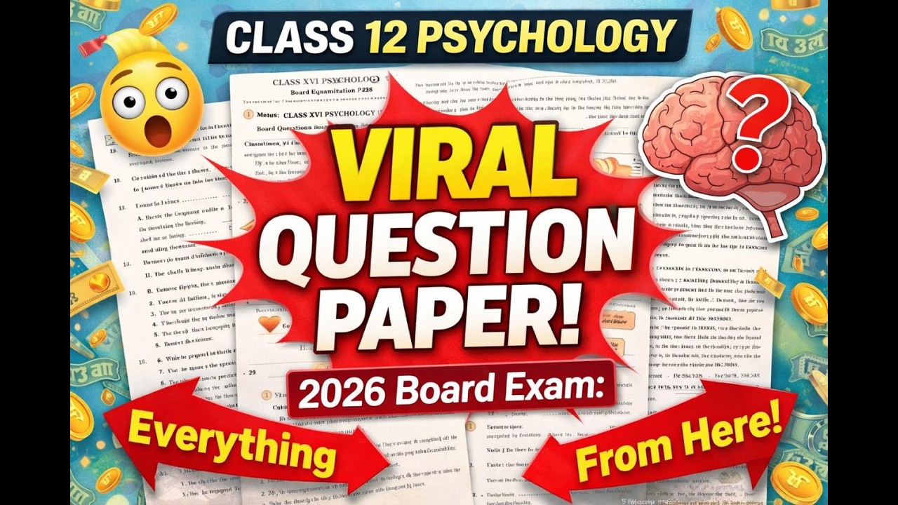 Psychology Board Exam 5 March 2026 🔥 Most Expected Questions | Class 12 CBSE