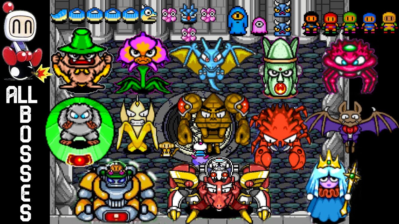 All Bosses in PC Engine Bomberman Games