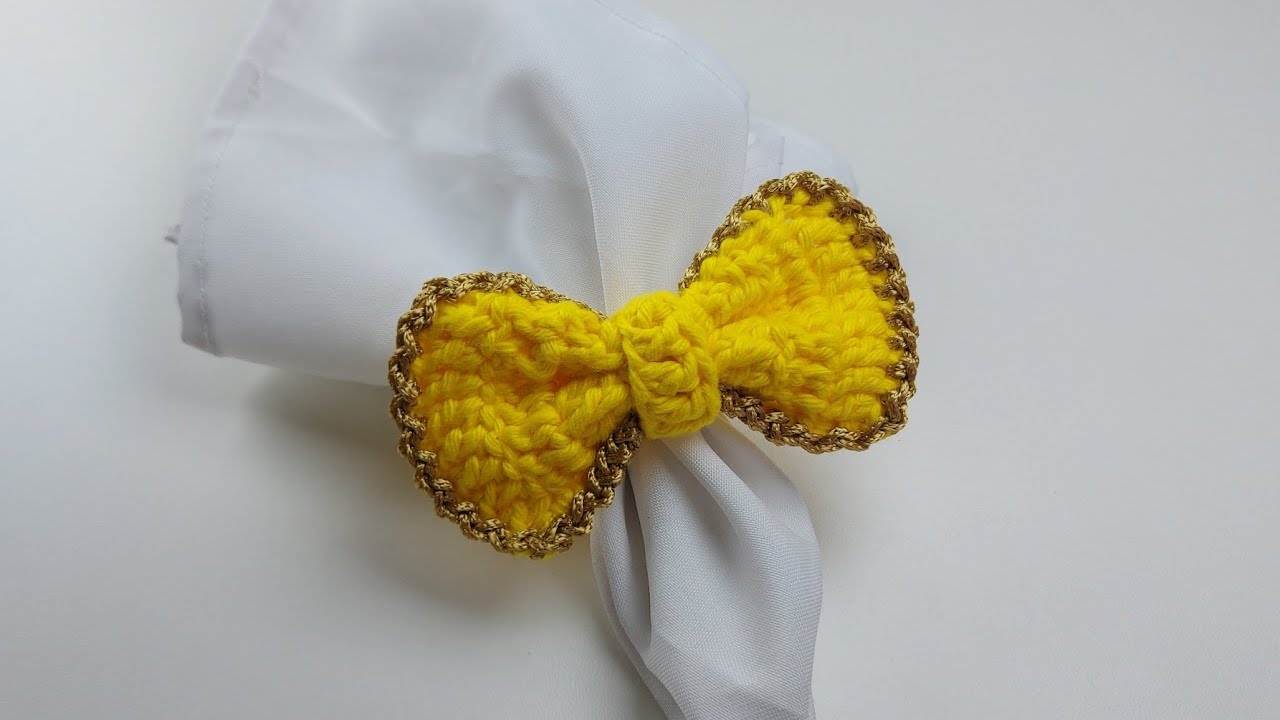 Porta Guardanapos de Crochê Laço @Pink Artes Croche by Rosana Recchia