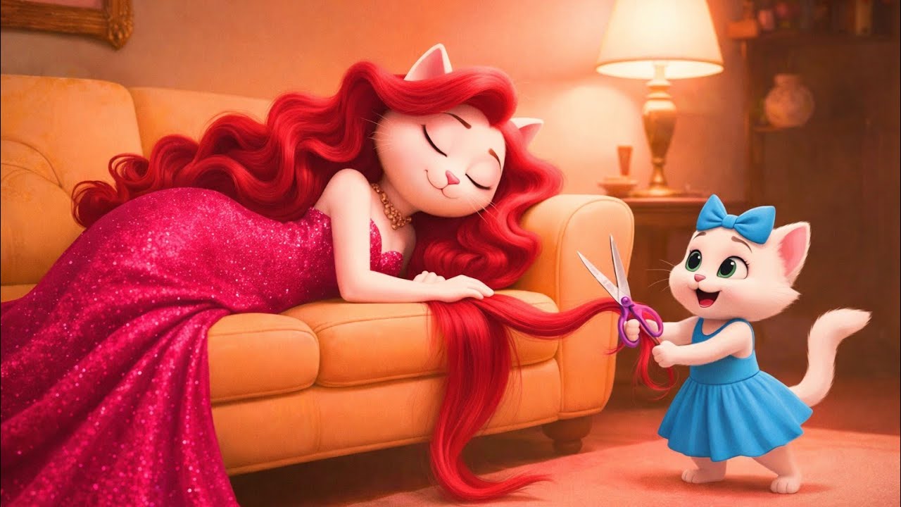 🎄 OMG! A Cute Little Kitten Cut Her Mom’s Hair on Christmas to Buy a Teddy Bear 🐱🧸💝