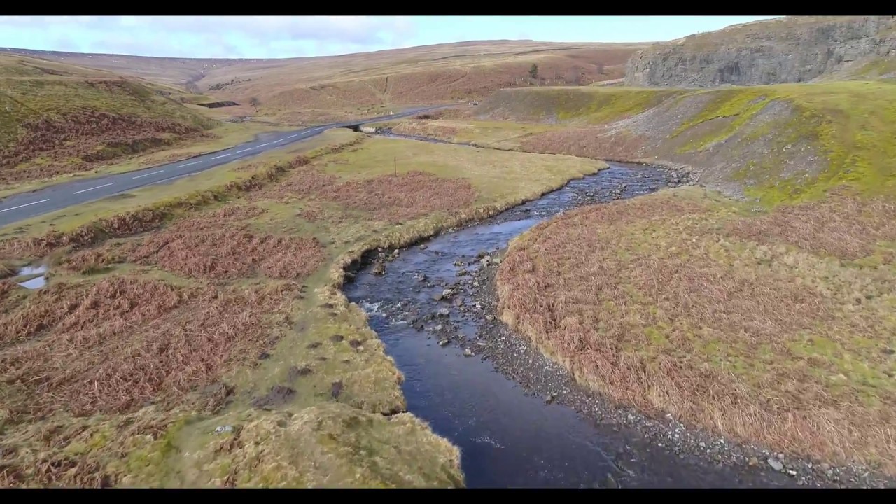 Harnisha burn mine. Abandoned places UK. DJI Phantom 4 pro flight.