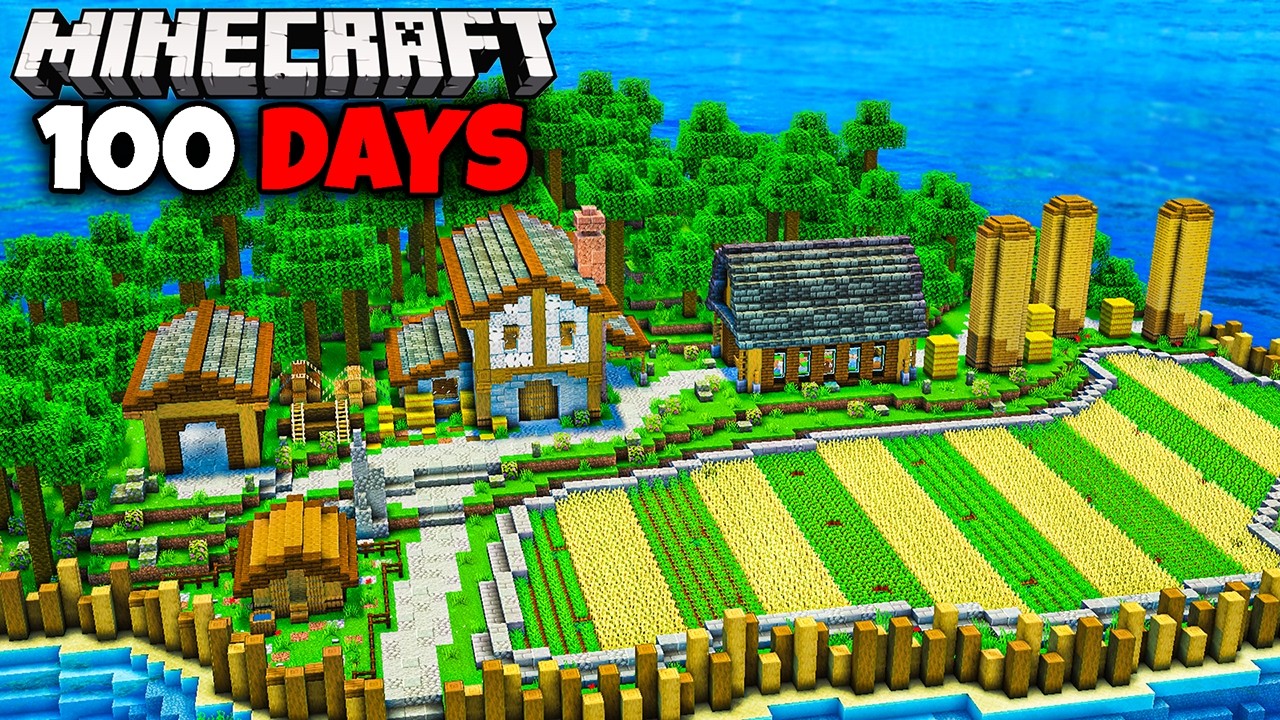 I Survived 100 Days On An ISLAND In Minecraft
