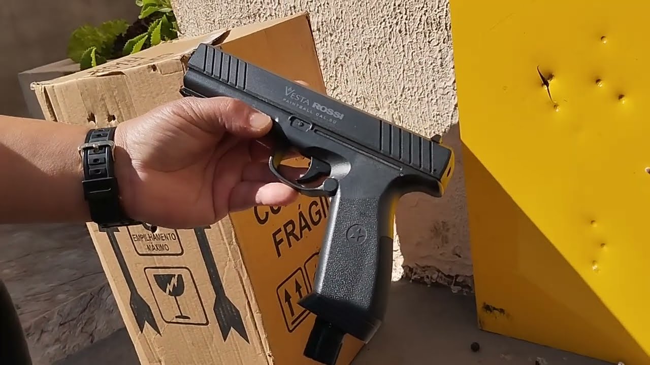 Teste da pistola Vesta Rossi de CO2 calibre.50 .