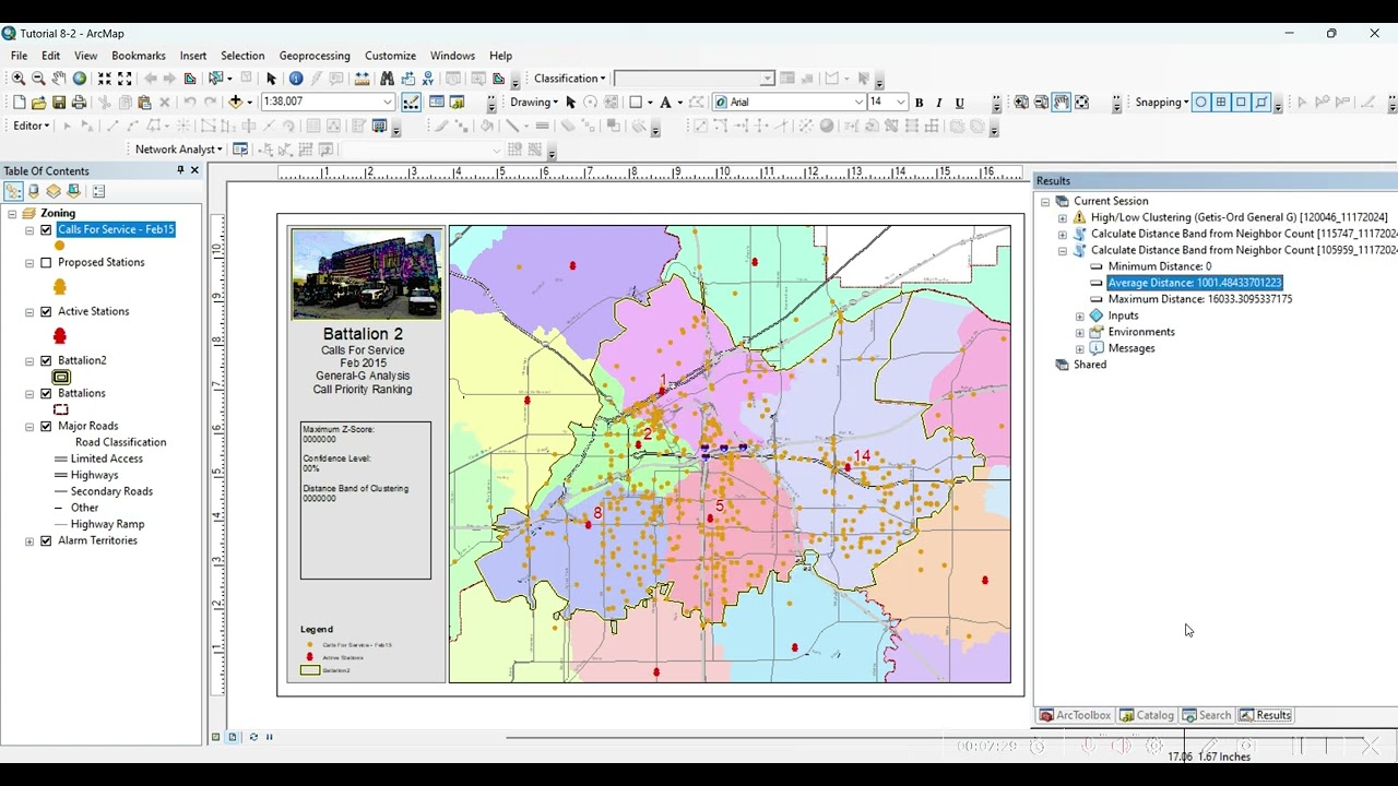 High-Low clustering Getis Ord General G tool in AcrMap