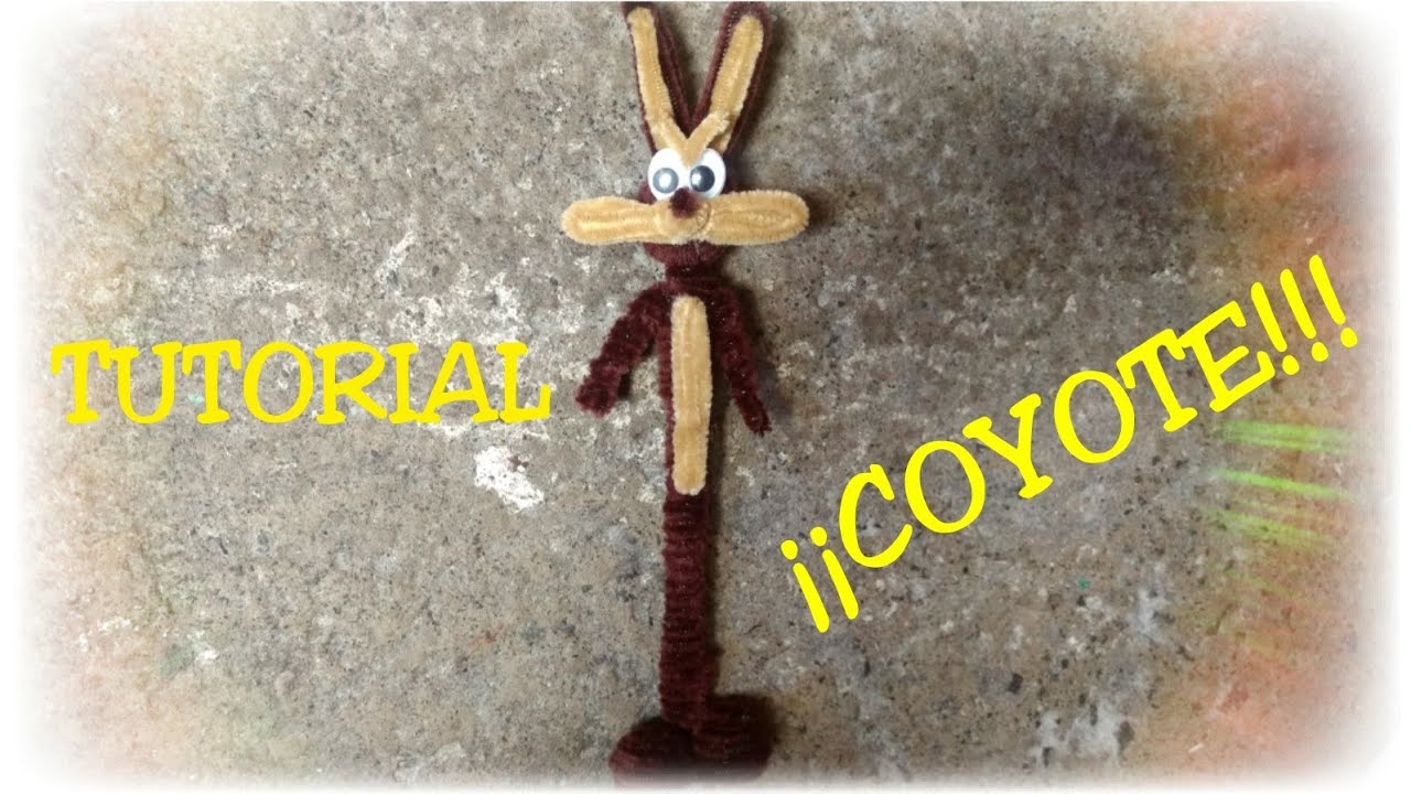 COYOTE hecho con Limpiapipas pluma( coyote made with pipe cleaner