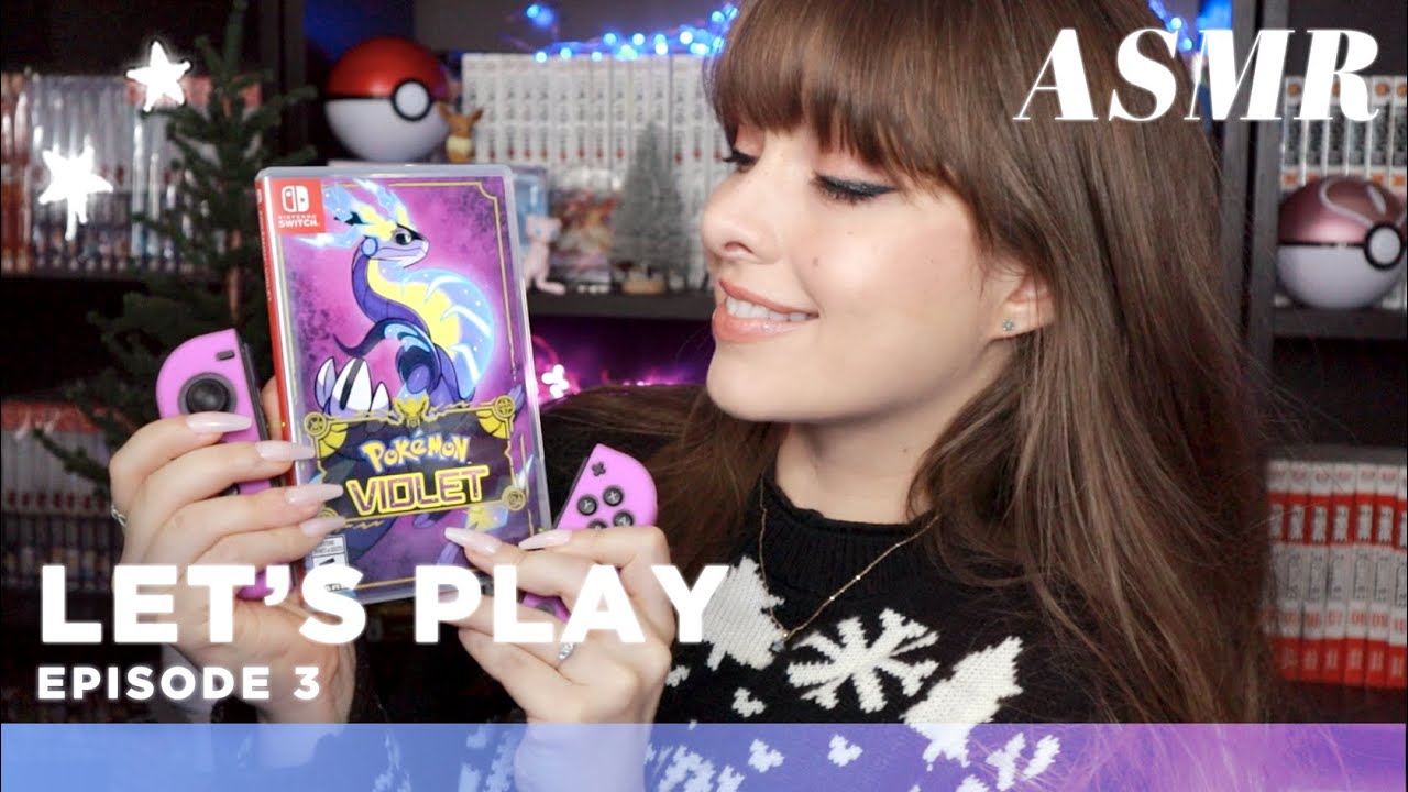 ASMR 💜 Let's Play Pokemon Violet Ep. 3 🎮 Cozy Whispered Gaming & Nintendo Switch Controller Clicks