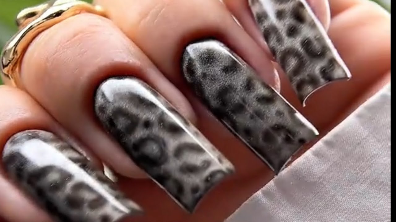 Cat Eye Leopard Effect | Black Gel Polish & Magnetic Nail Art | Full Process Tutorial