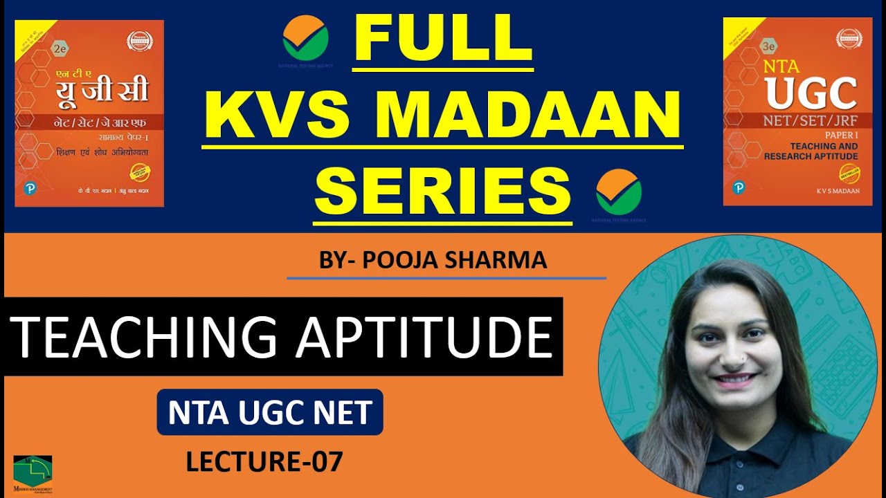 Full KVS Madaan Series I Teaching Aptitude I Lecture-7 I NTA UGC NET 2023 I By Pooja Sharma