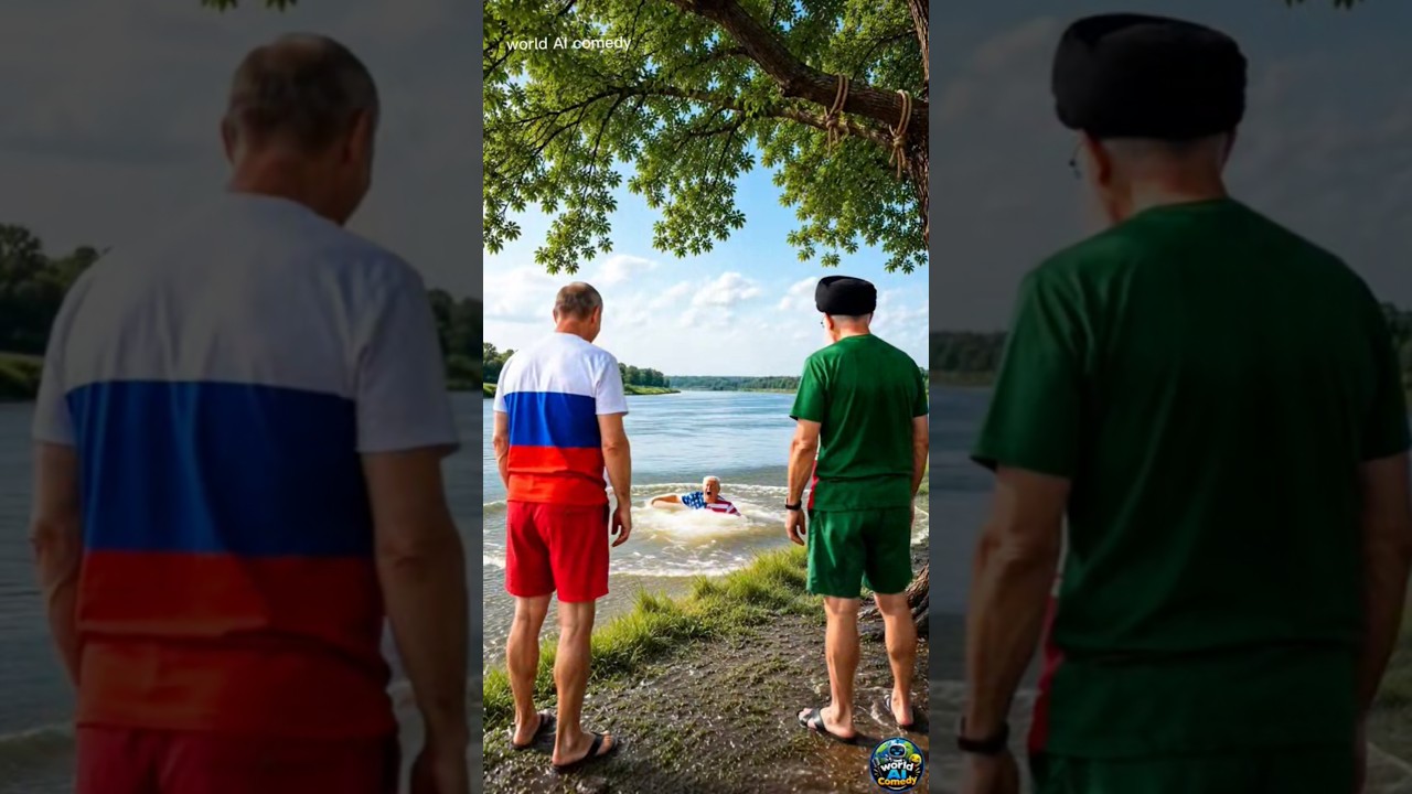 Putin threw Trump into the water 🤣🤣 #short #shorts #trump #putin #khamenei #comedy #funny