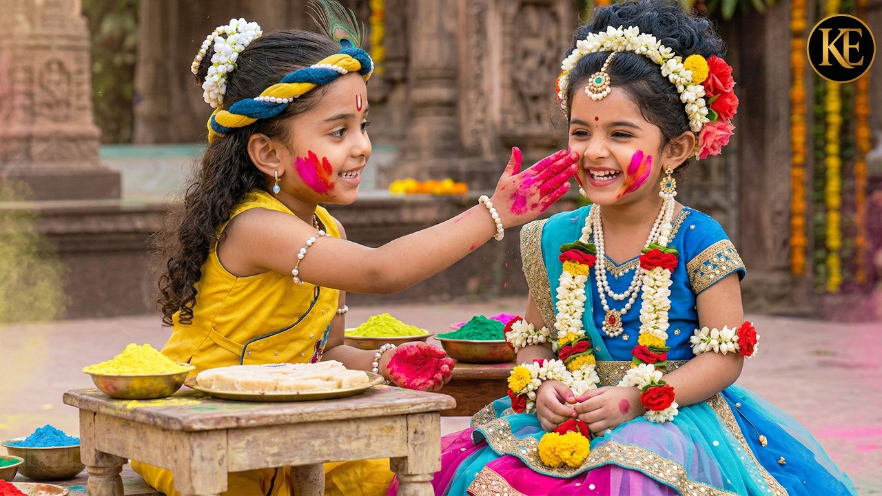 जब कान्हा ने राधा के गालों पर प्यार से गुलाल लगाया || मैया यशोदा का नंदलाला ||  YMKN