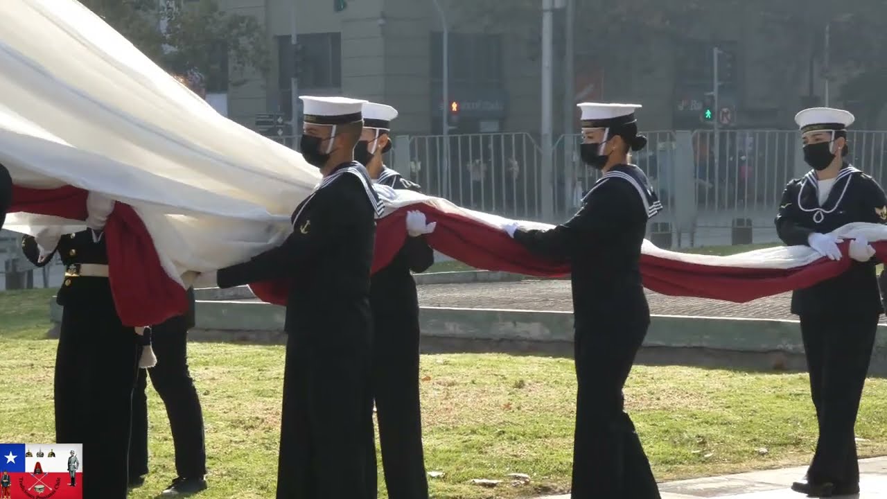 Escuela Naval Arturo Prat Ceremonia de Izamiento de la gran bandera 6 de Mayo de 2022 (4K)
