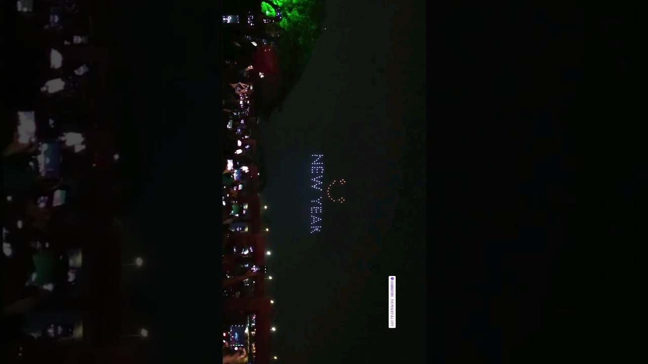 New year 2024 ✨Drone Show at Coimbatore #newyear #2024 #dj #music #dance #lightshow #valankulam