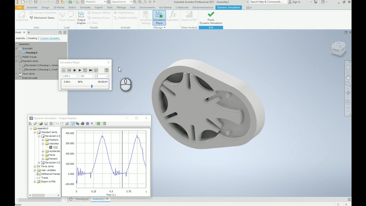 Autodesk Inventor 2021. Design and Simulation of Geneva Wheel