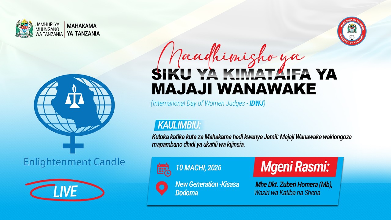 🔴LIVE: MAADHIMISHO YA SIKU YA KIMATAIFA YA MAJAJI WANAWAKE (TAWJA)