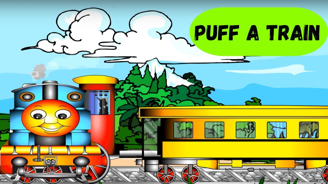 Puff A Train Nursery Rhyme with Lyrics I Kids Songs, English Rhymes For Children Poem | PDl Kids
