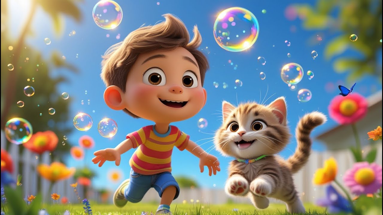 Kitty’s Bubble Bash – Rhyme & Splash Fun | Playful Kids Song | Bubbly Adventure Rhyme