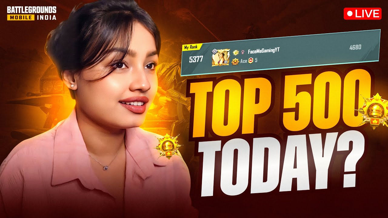 🔴DAY 10 TOP 500 CONQUEROR RANK PUSH | BGMI LIVE WITH FACEME