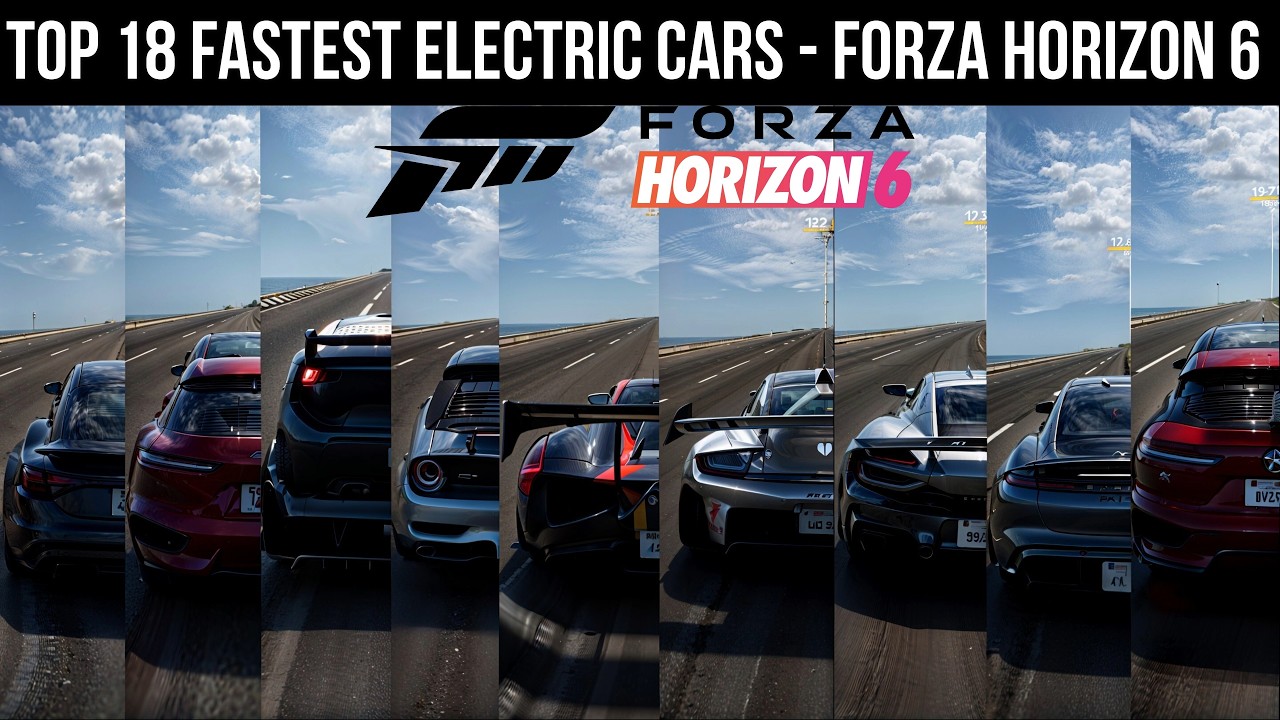 Forza Horizon 6 | TOP 18 FASTEST Electric Cars Top Speed Battle! 🔥 500+ KM/H EV Madness