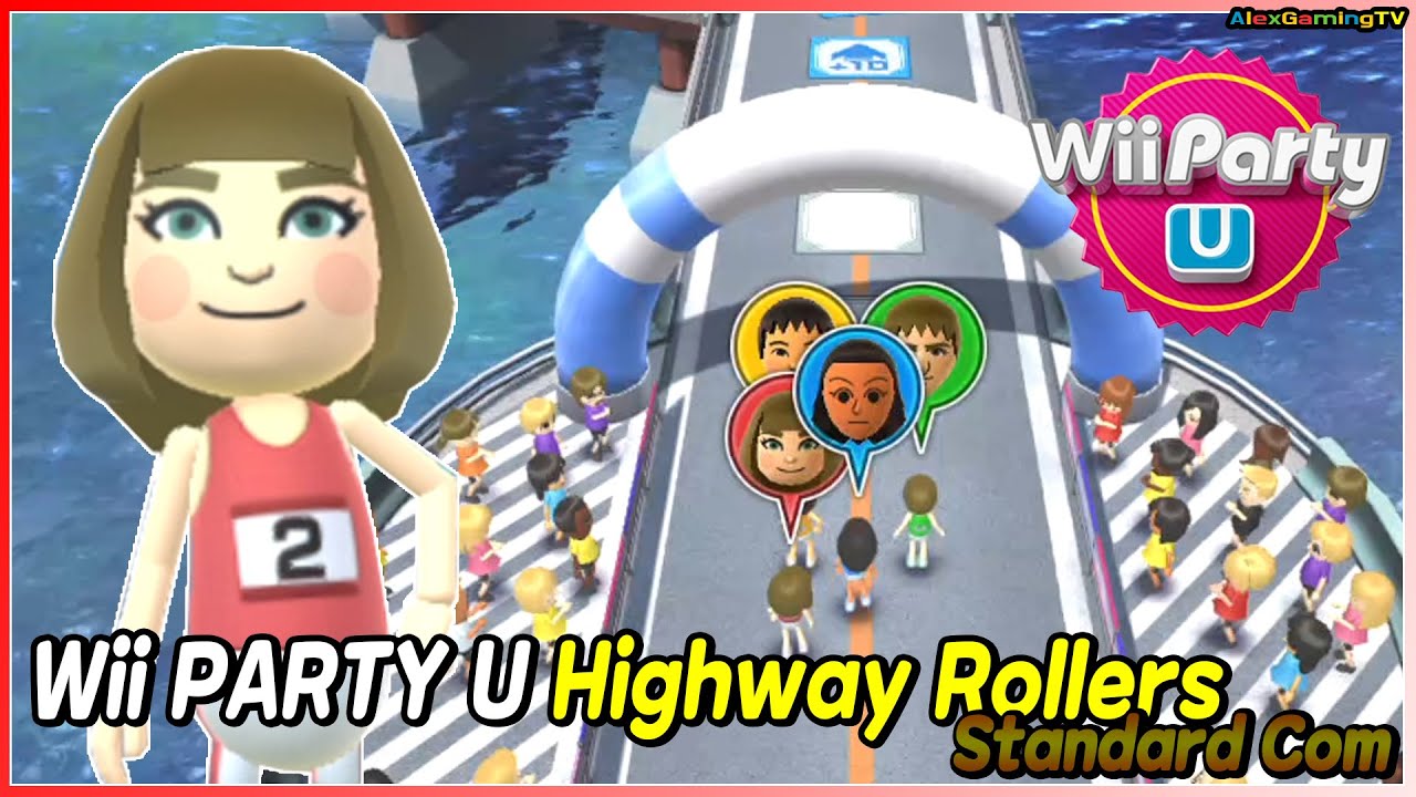 Wii Party U Highway Rollers Gameplay (Standard Com, Guest D vs Millie vs Mark vs ABC)  AlexGamingTV