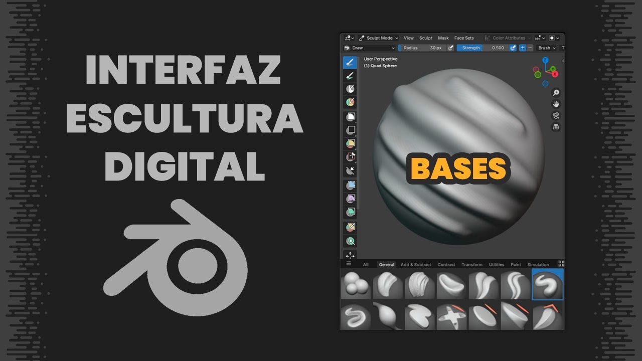 INTERFAZ de ESCULTURA Digital | BLENDER SCULPTING
