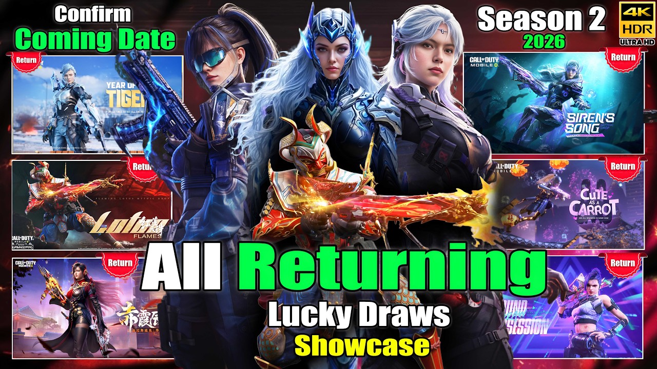 Season 2 All Returning Draws Date 2026 | All Returning Mythic & Legendary Draws Showcase Codm Leaks
