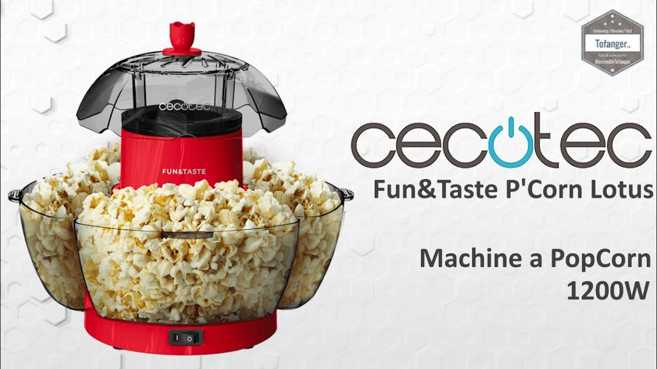 Аппарат для приготовления попкорна Cecotec Fun&Taste P'Corn Lotus 1200 Вт - 4,5 л - Распаковка