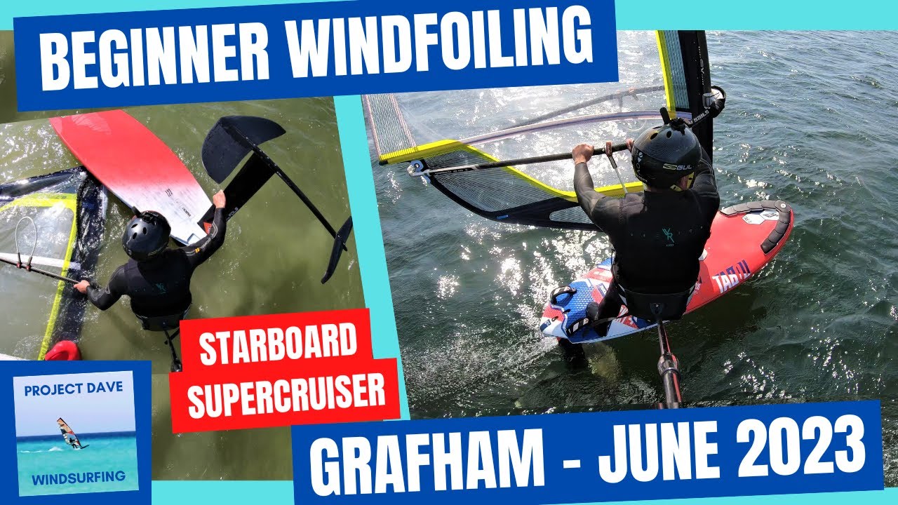 Beginner windfoiling using the Starboard Supercruiser foil - Grafham Water 3rd June 2023