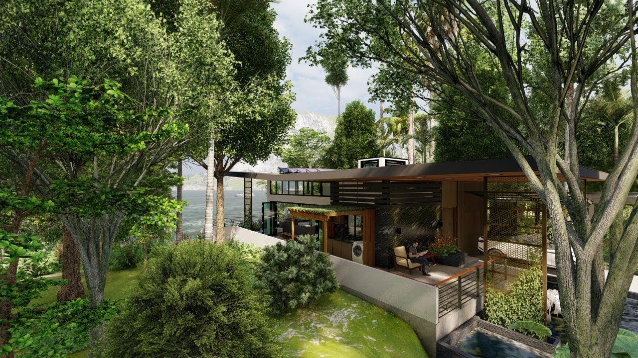 Tropical house design, Asian House Design, Beach House, Cabin In the Forest, Lumion10, Iconic Design