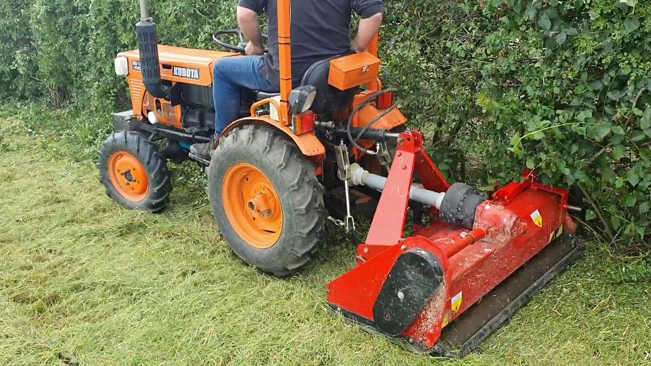Kubota flail mowing