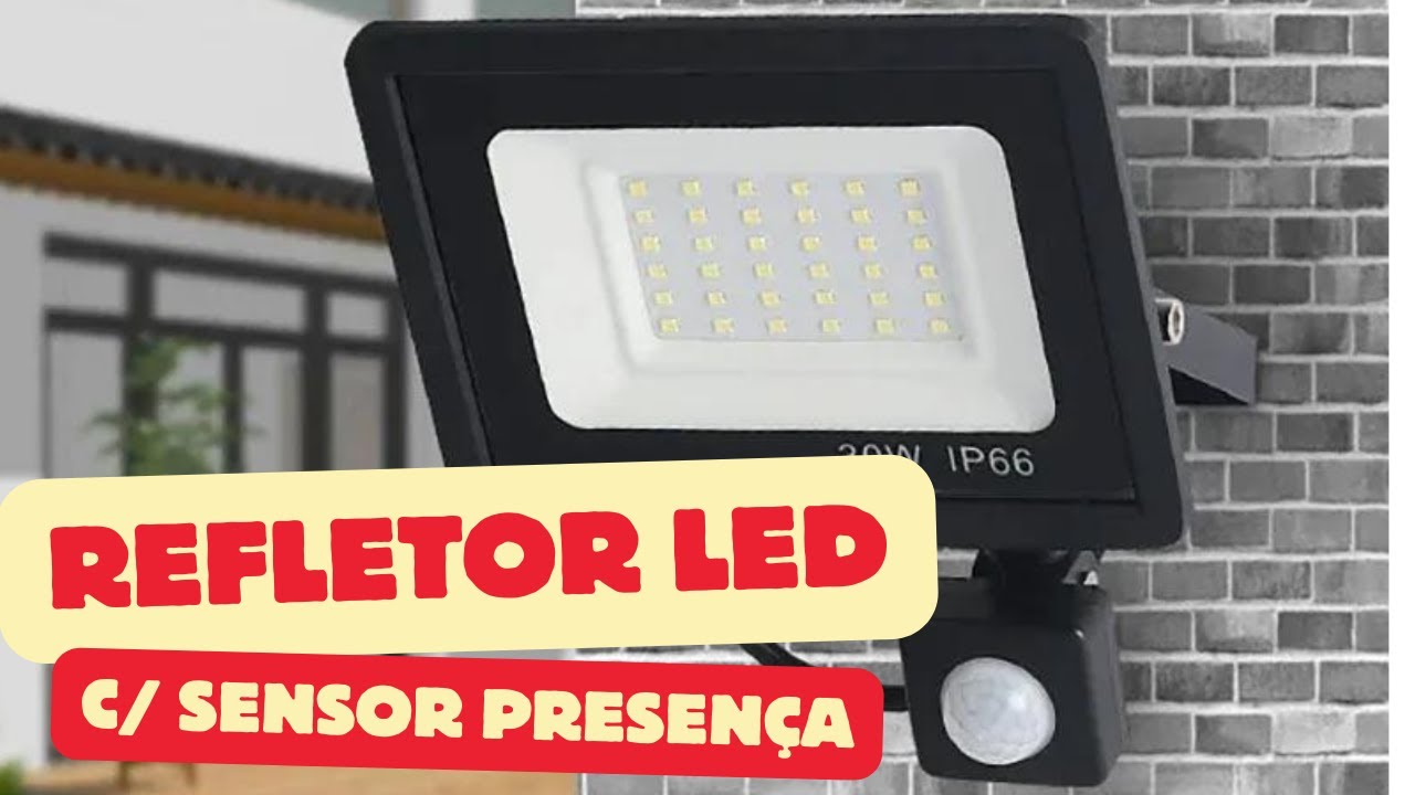 REFLETOR COM SENSOR DE PRESENCA 50W #led #ledlights #light