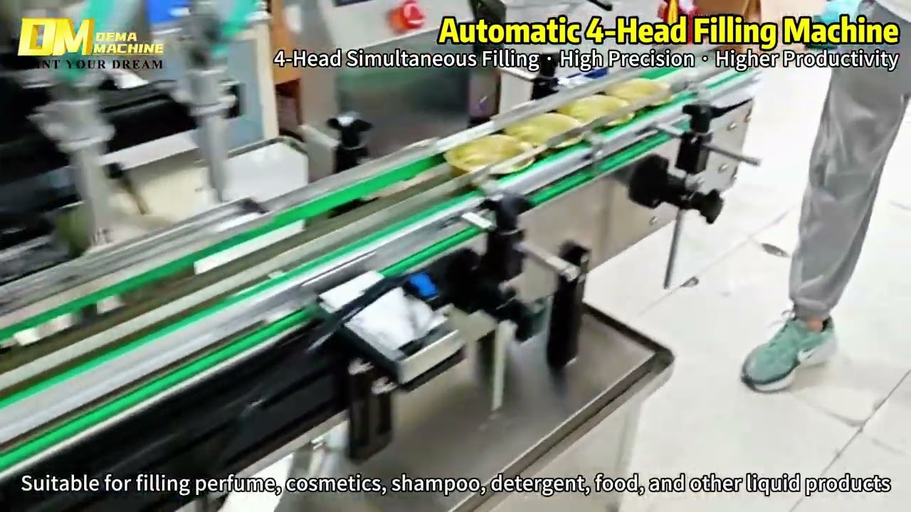 Automatic 4-Head Liquid Filling Machine Demo | UAE Showroom Overview