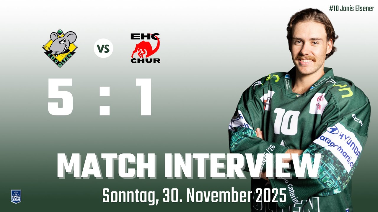Was sagt Janis Elsener zum 5:1 Erfolg gegen Chur / EHCO - EHCC 30.11.2025 🏒🌲🌲🌲