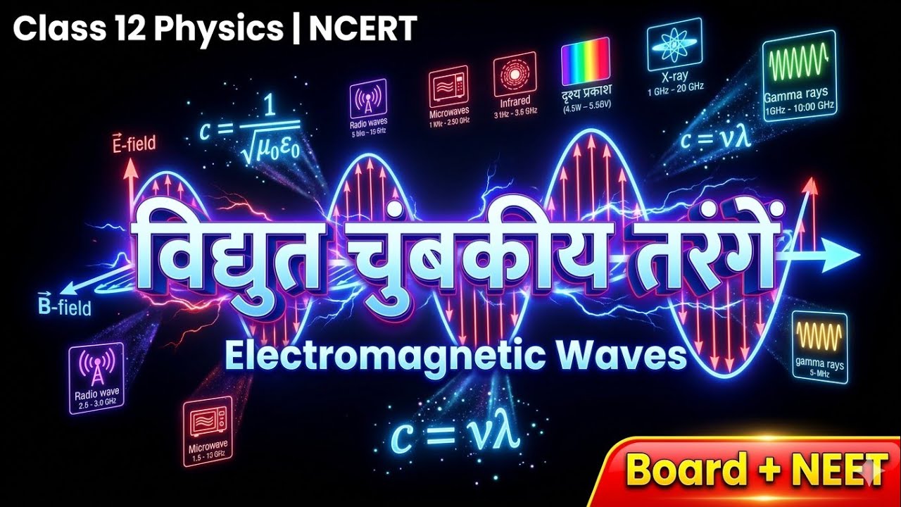 Class 12 Physics Ch-8 | विद्युत चुंबकीय तरंगें | NCERT आसान हिंदी में | Board Exam