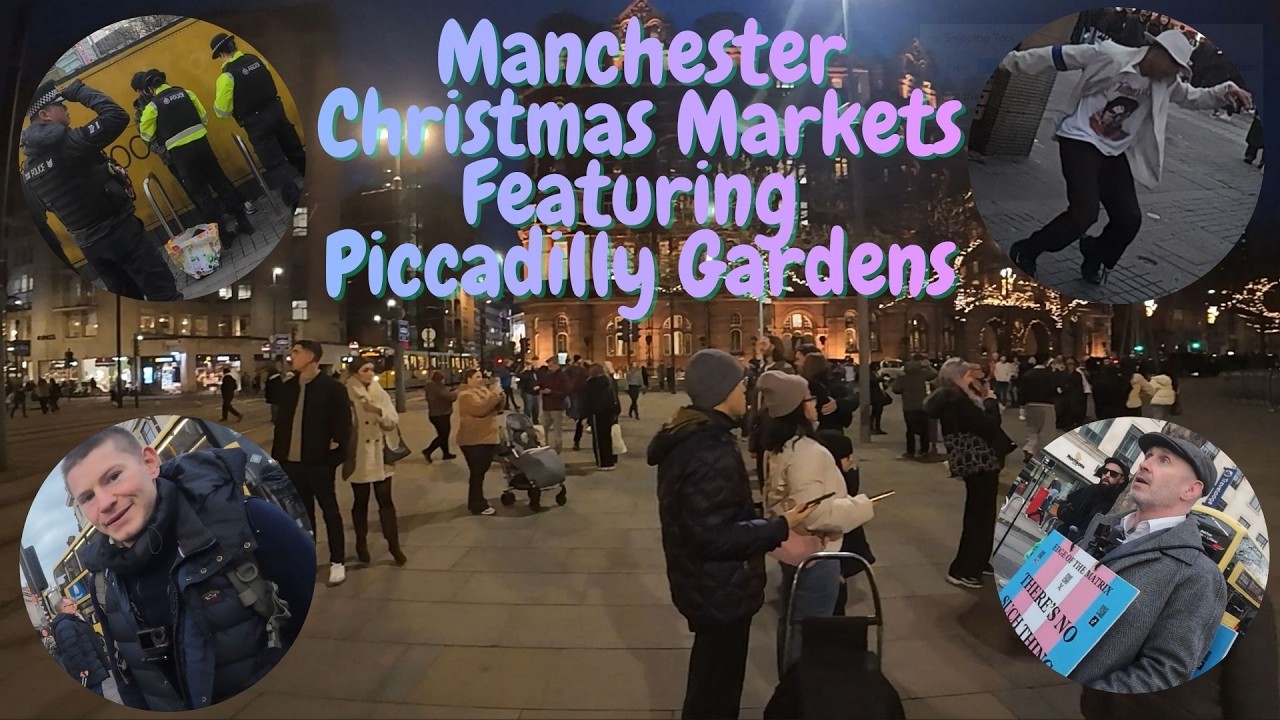 Manchester Christmas Markets featuring Piccadilly Gardens