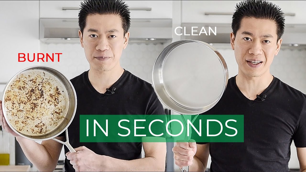 How to clean a burnt pan in SECONDS | EASIEST NATURAL METHOD!