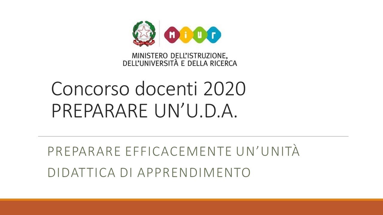 CONCORSO: COME PREPARARE UN'U.D.A.
