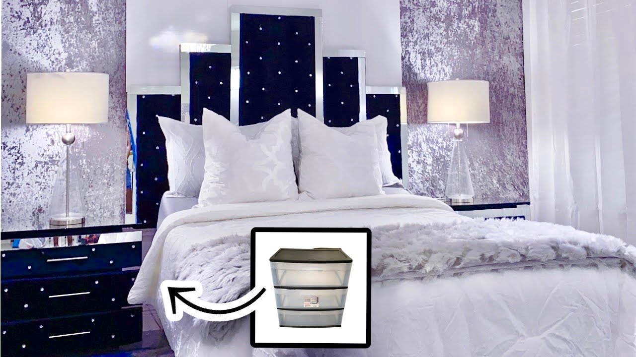 BEDROOM MAKEOVER With Plastic! DIY Headboard and More!!!