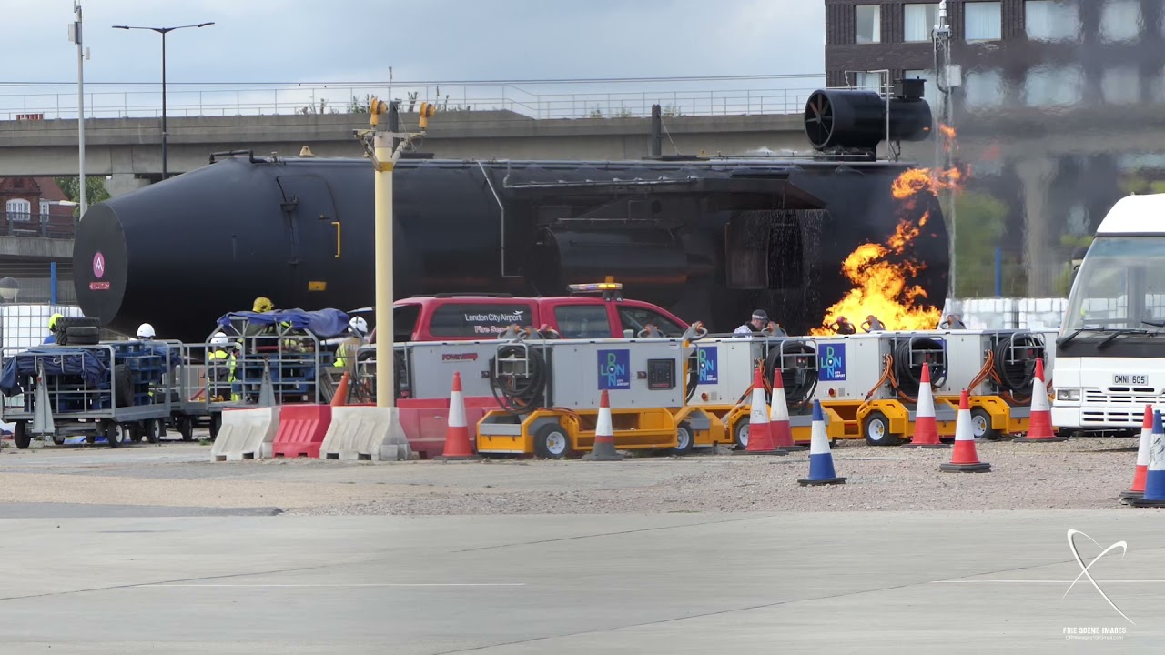 10 September 21. Fire Scene Images. London City Airport, Fire Training Exercise.