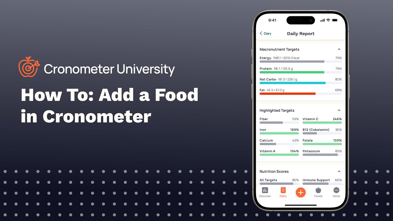 How To: Add A Food In Cronometer