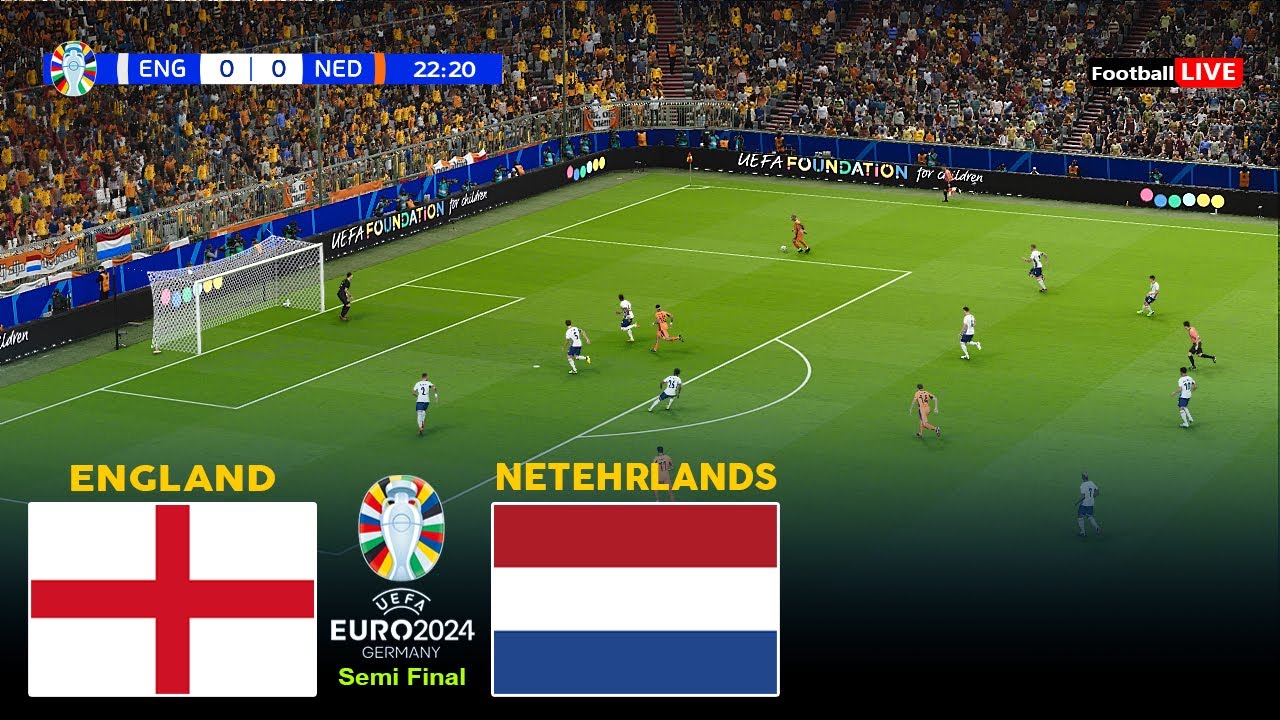 🔴LIVE : ENGLAND vs NETHERLANDS I SEMI FINAL UEFA EURO 2024 - MATCH LIVE TODAY | REALISTIC PES GAME