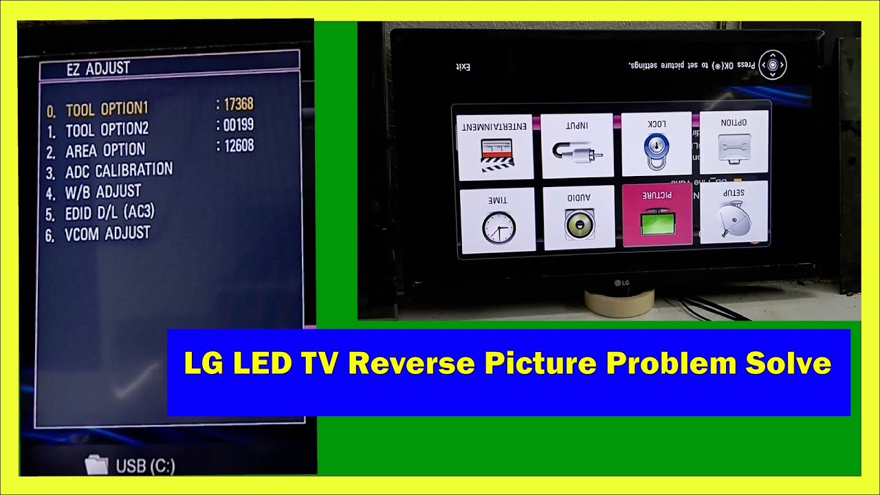 LG TV Flip/Invert Picture Upside Down Problem || Mirror Mode with Service Menu