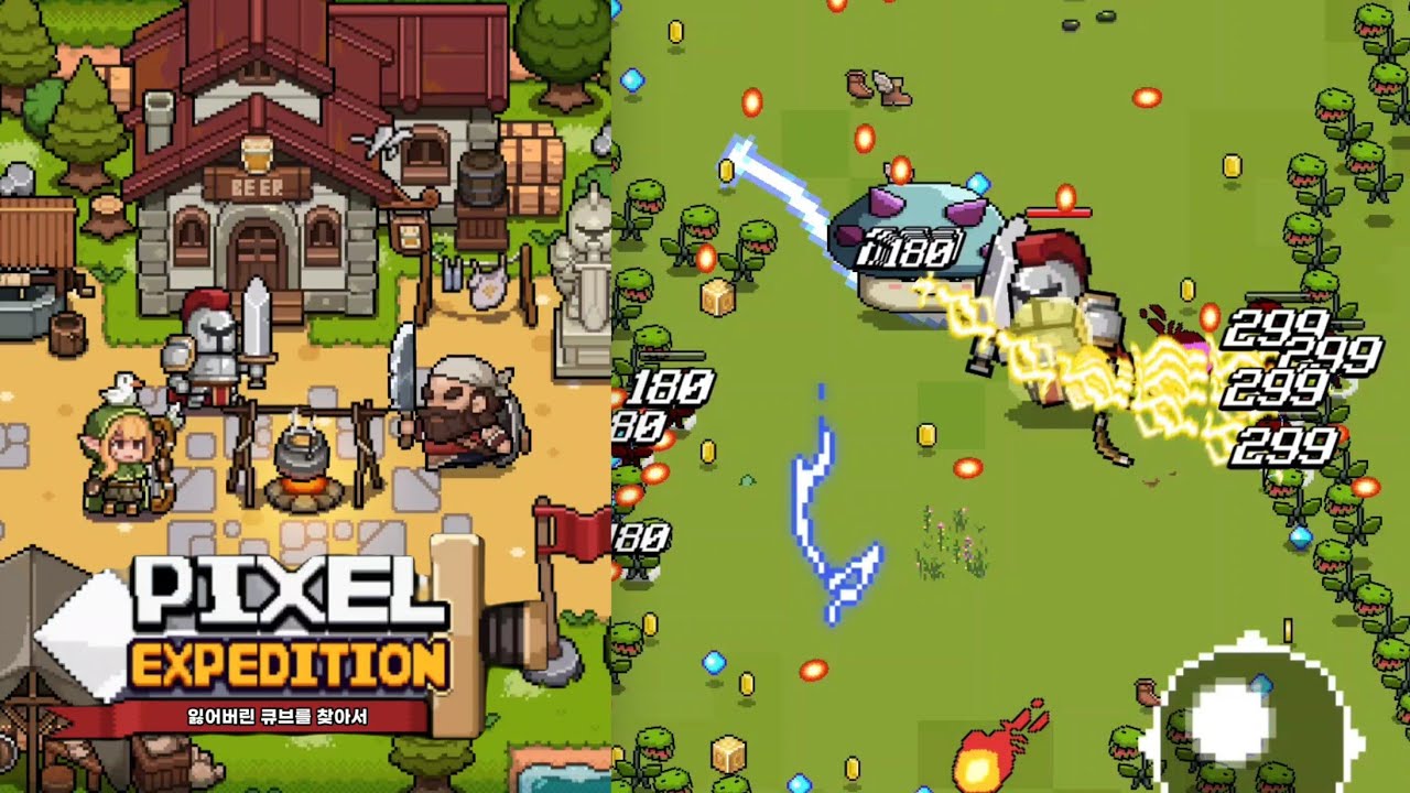 픽셀원정대 잃어버린 큐브를 찾아서 모바일 게임 플레이 찍먹 Pixel Expedition: Survivor.IO mobile game play