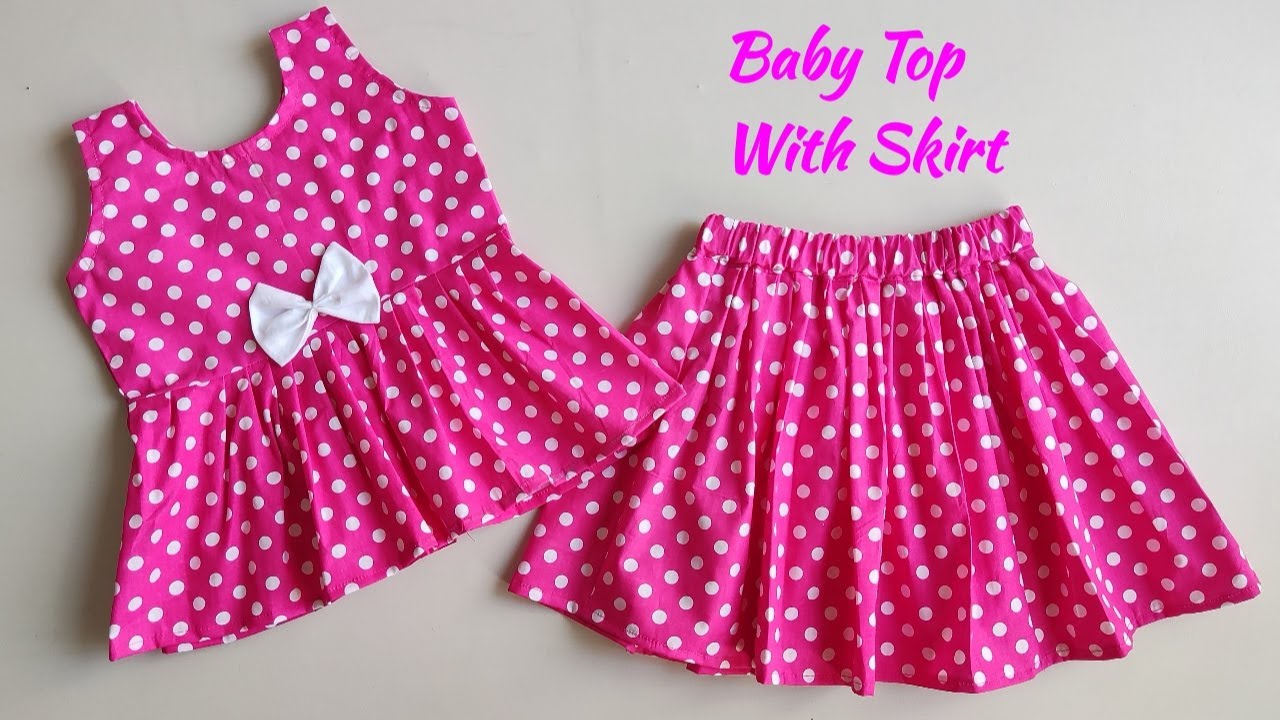 Stylish Baby Top With Baby Skirt Cutting and Stitching